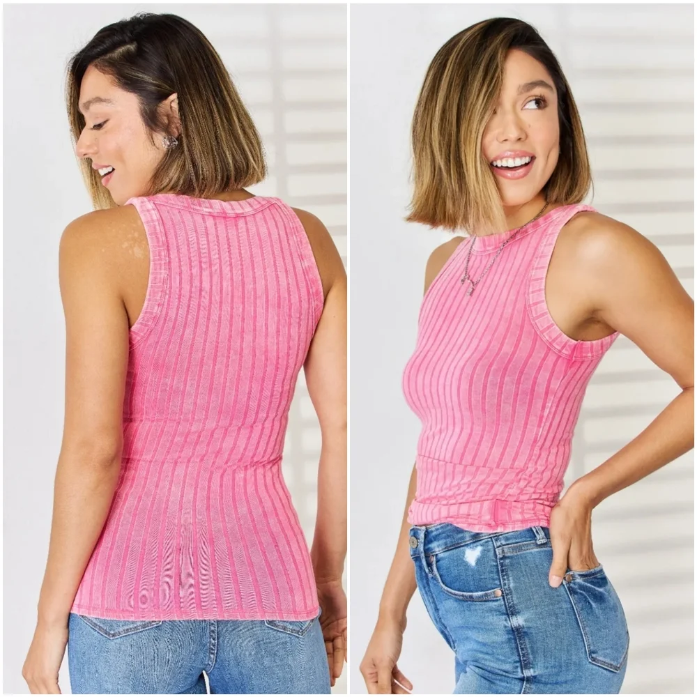 Eliza Ribbed Washed Tank - Picture 2 of 9